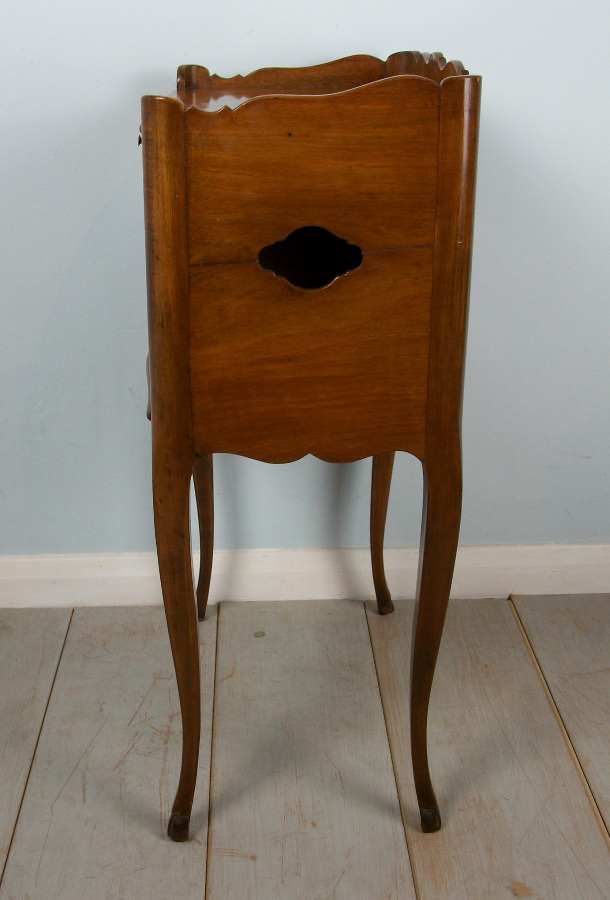 walnut open bedside cupboard